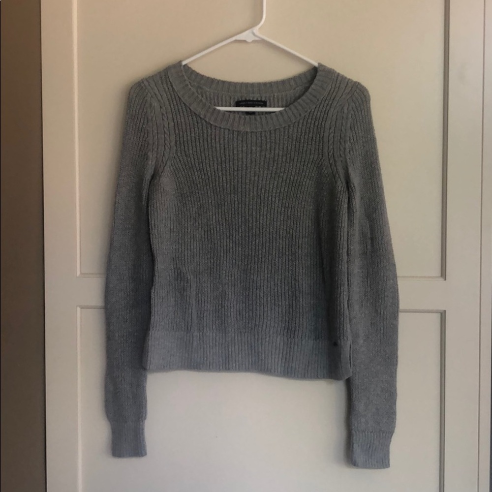 Gray Crop Sweater